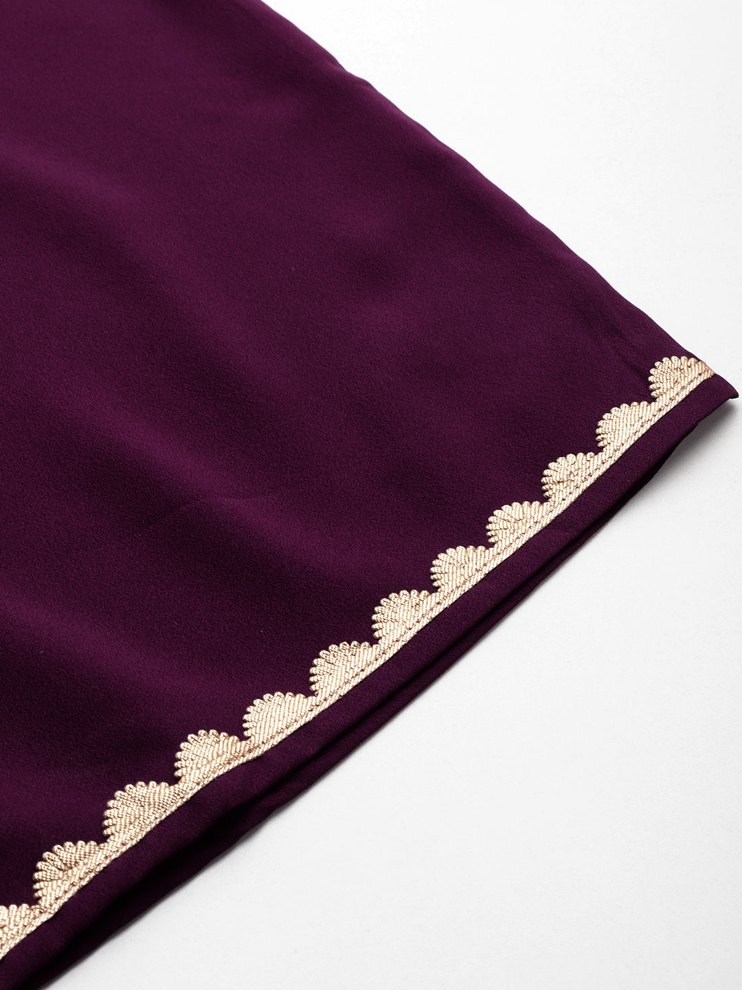 Burgundy Gotta Patti Kurta with Palazzos & Dupatta