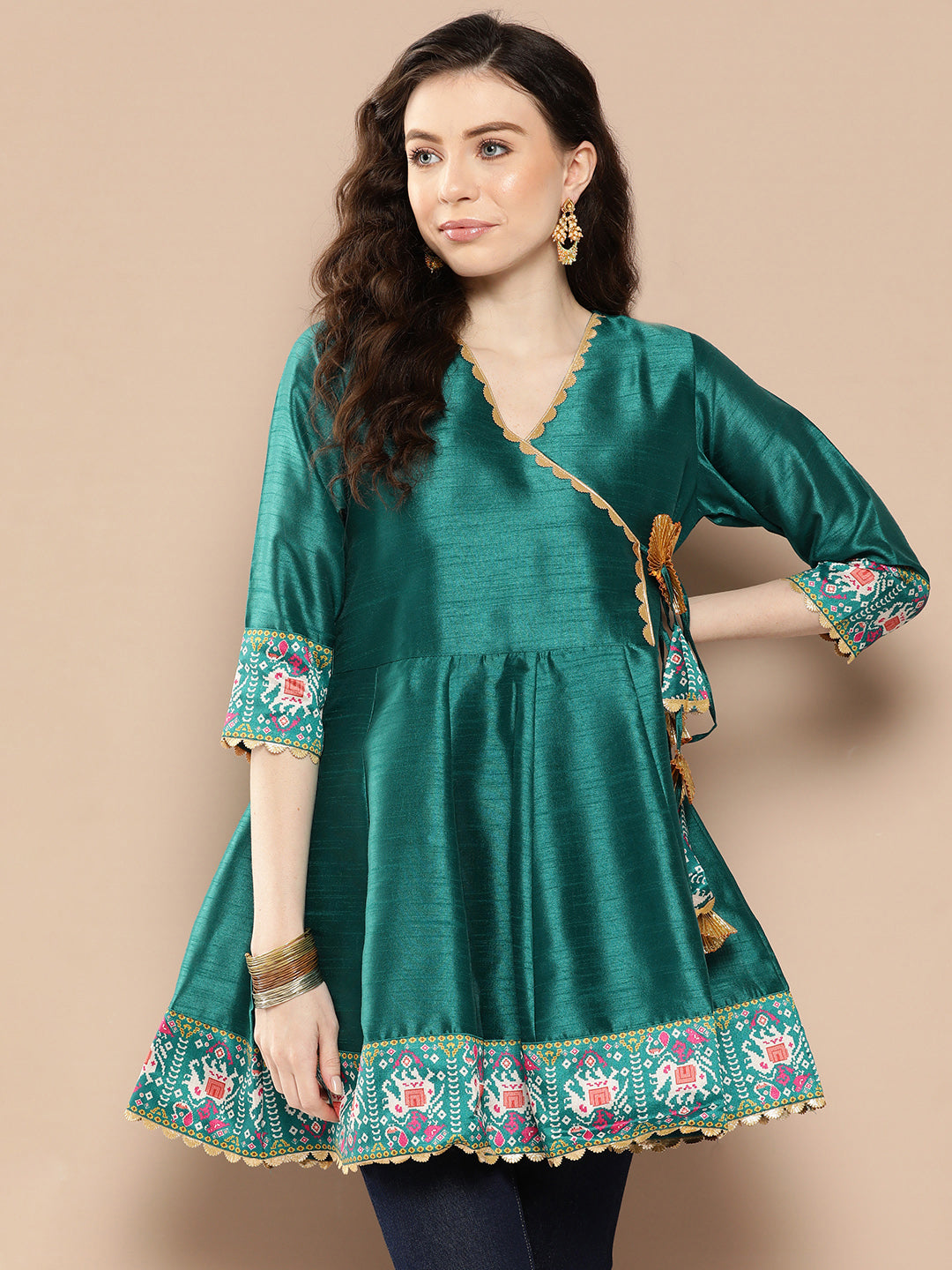 Teal Printed Ethnic Tunic