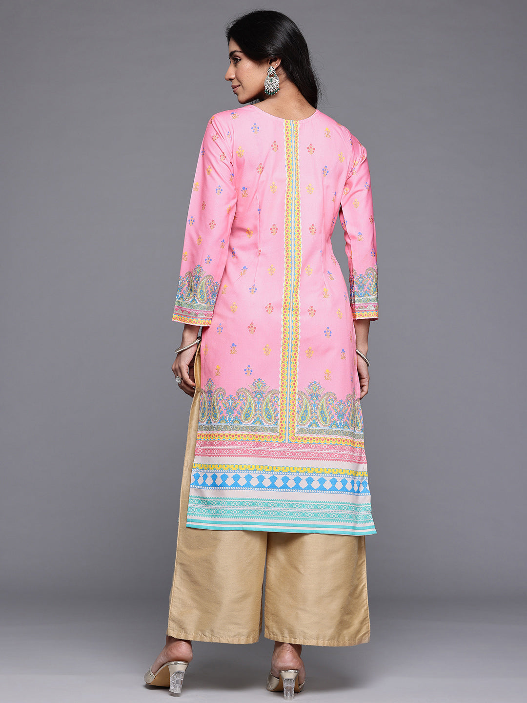 Ahalyaa Paisley Printed Gotta Patti Crepe Kurta