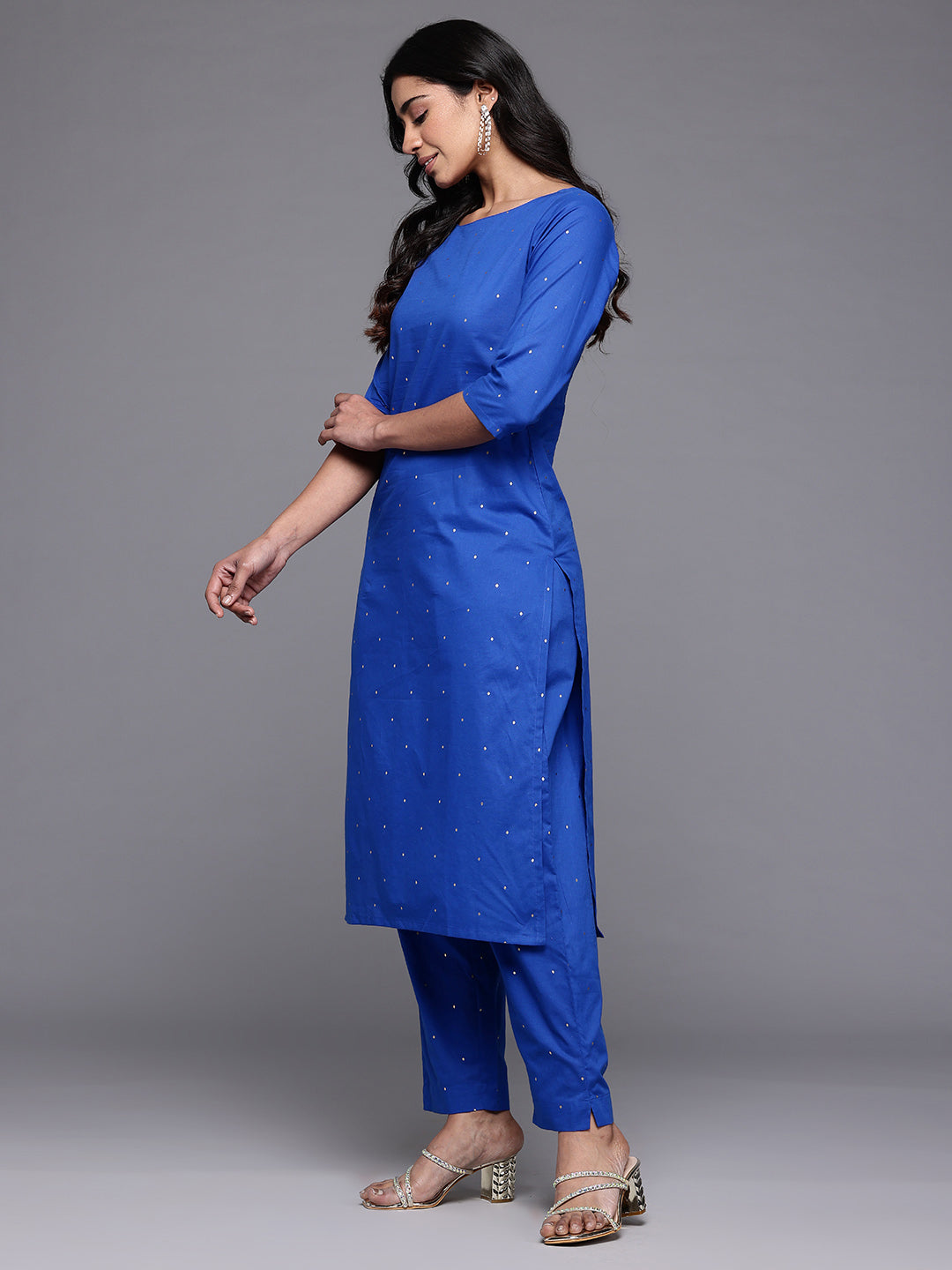 Ahalyaa Printed Pure Cotton Kurta with Trousers