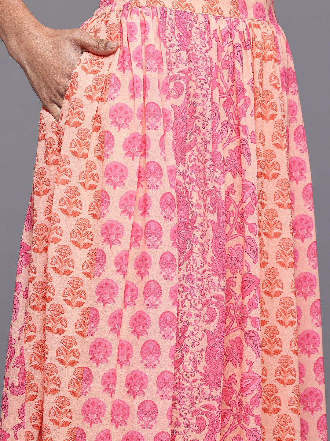Ahalyaa Printed Top & Long Skirt Co Ord Set
