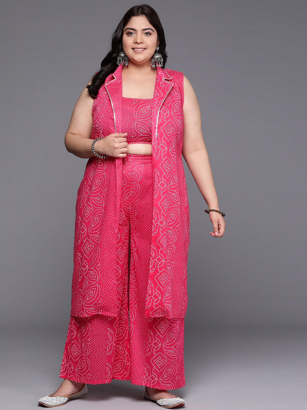 Women Plus Size Printed Ethnic Co-Ords Set