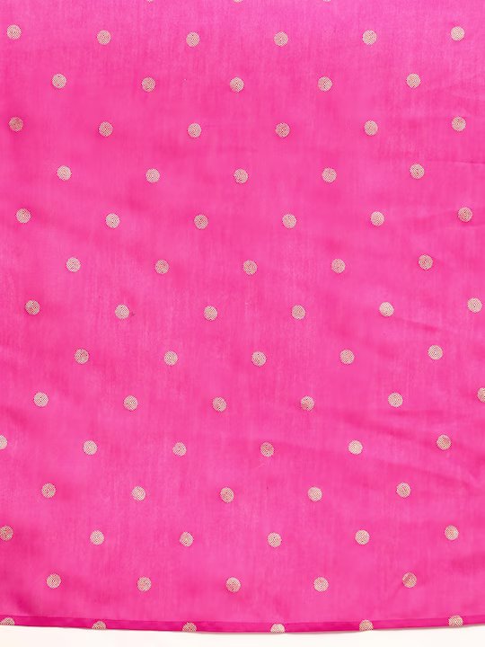 Pink Polka Dots Chiffon Fabric