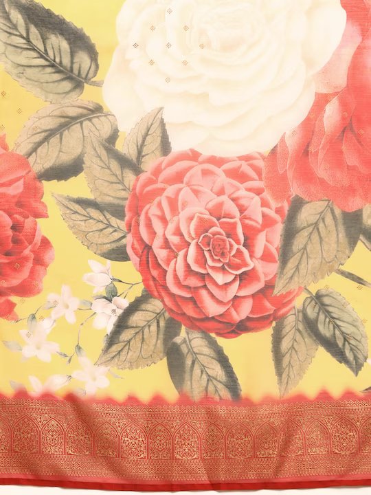 Multicolour Floral Print Poly Chiffon Fabric