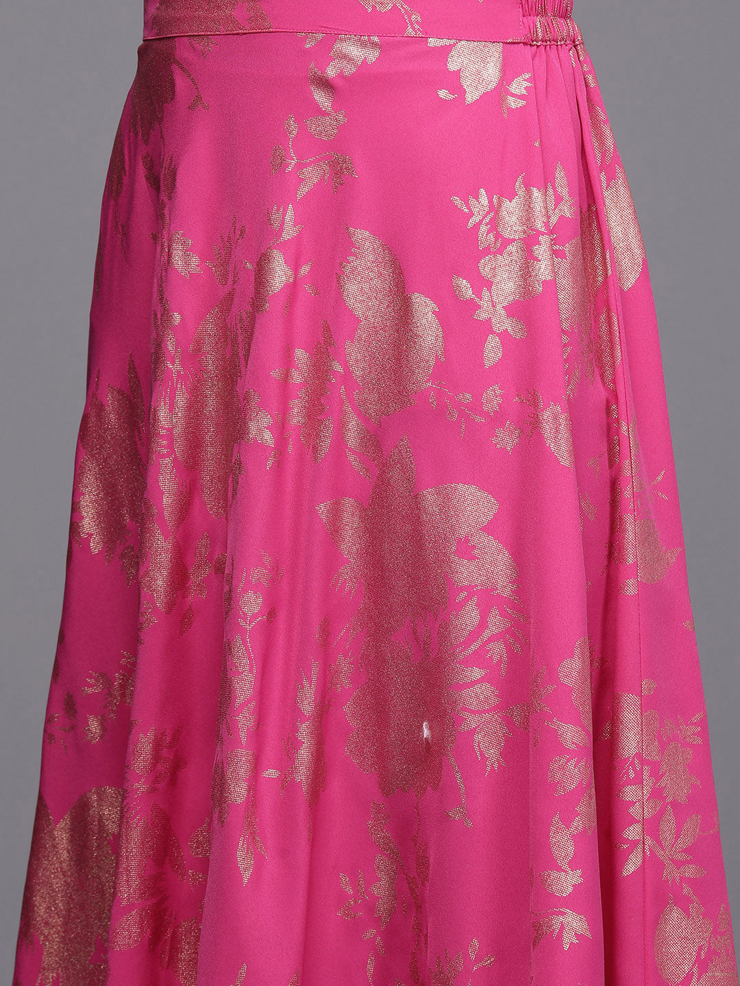 Pink Floral Printed Co-Ords Set with Sequins and Lace Detail