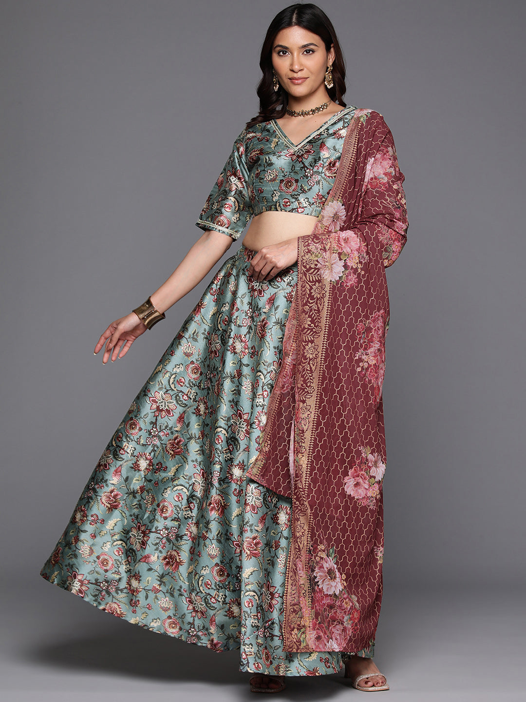 Printed Ready to Wear Lehenga & Blouse With Dupatta