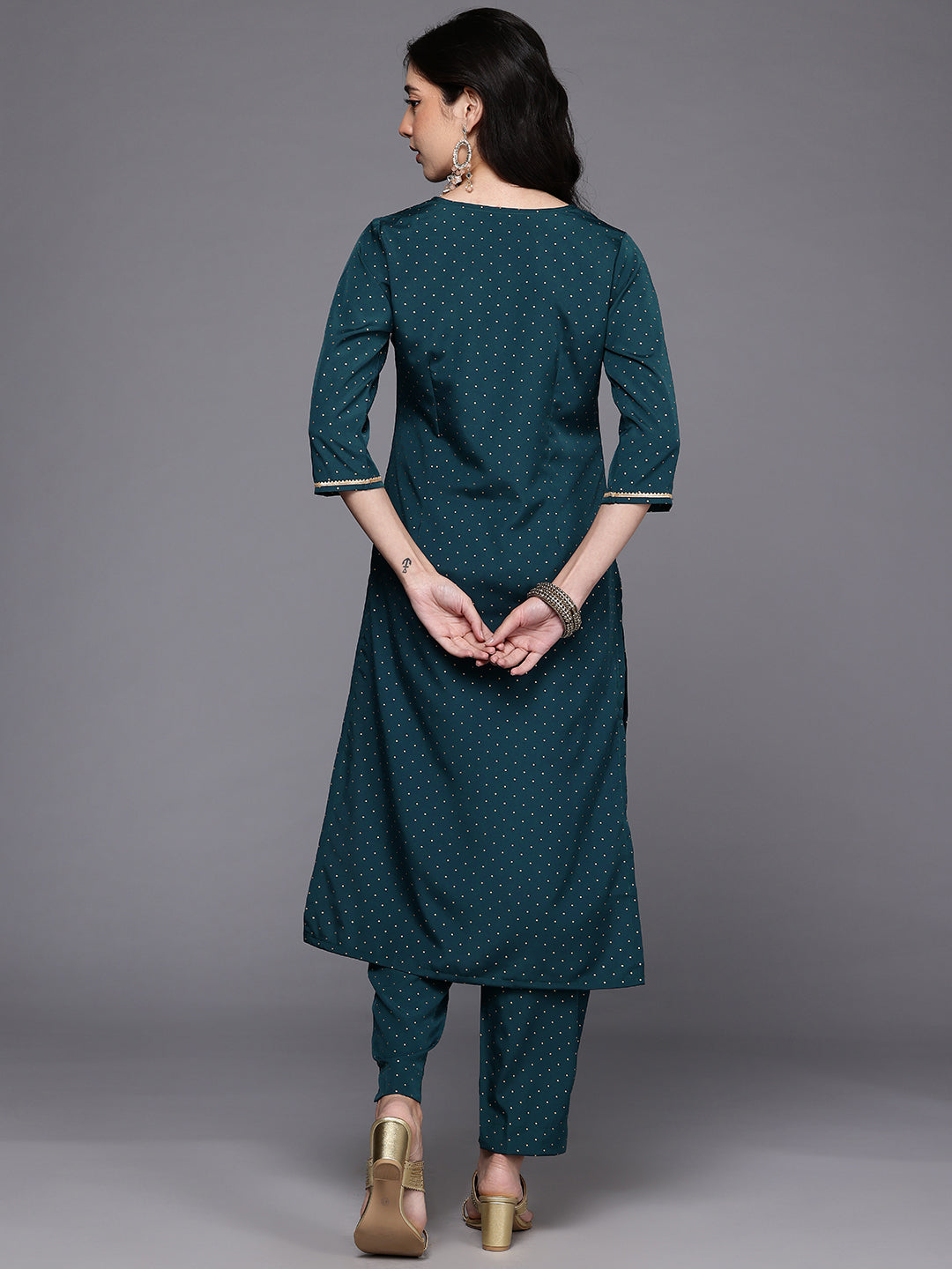 Solid Regular Gotta Patti Kurta with Palazzos