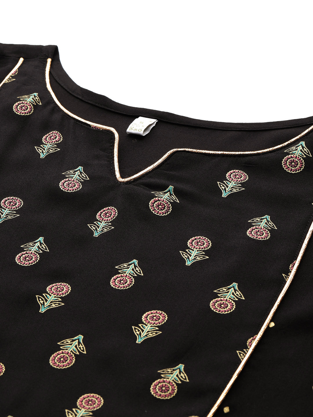 Floral Printed Panelled Kurta with Trousers