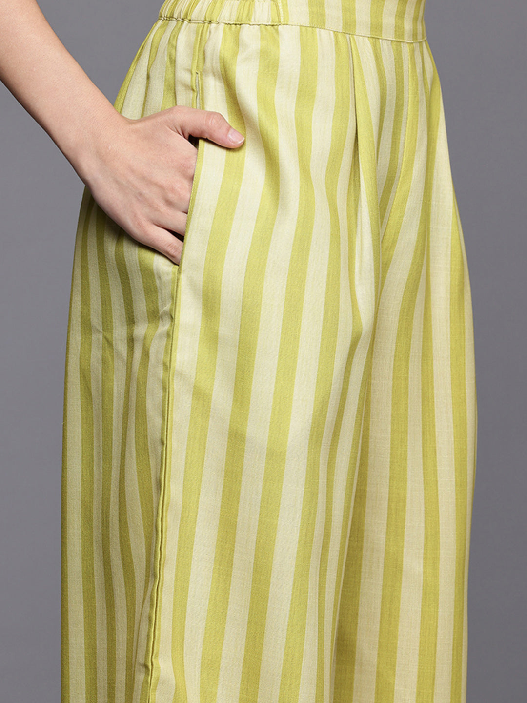 Striped Regular Gotta Patti Kurta with Palazzos