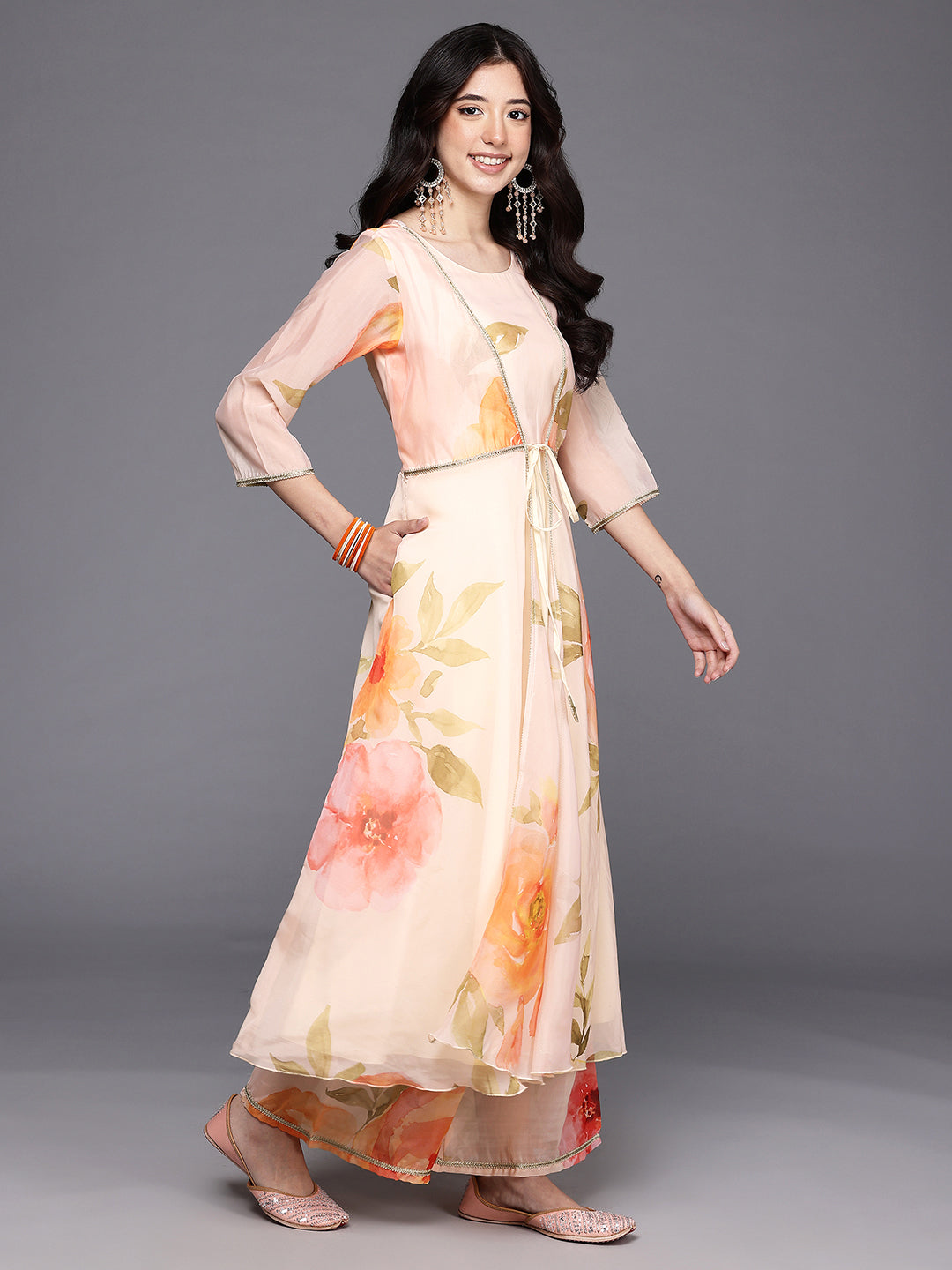 Floral Printed Empire Kurta with Palazzos