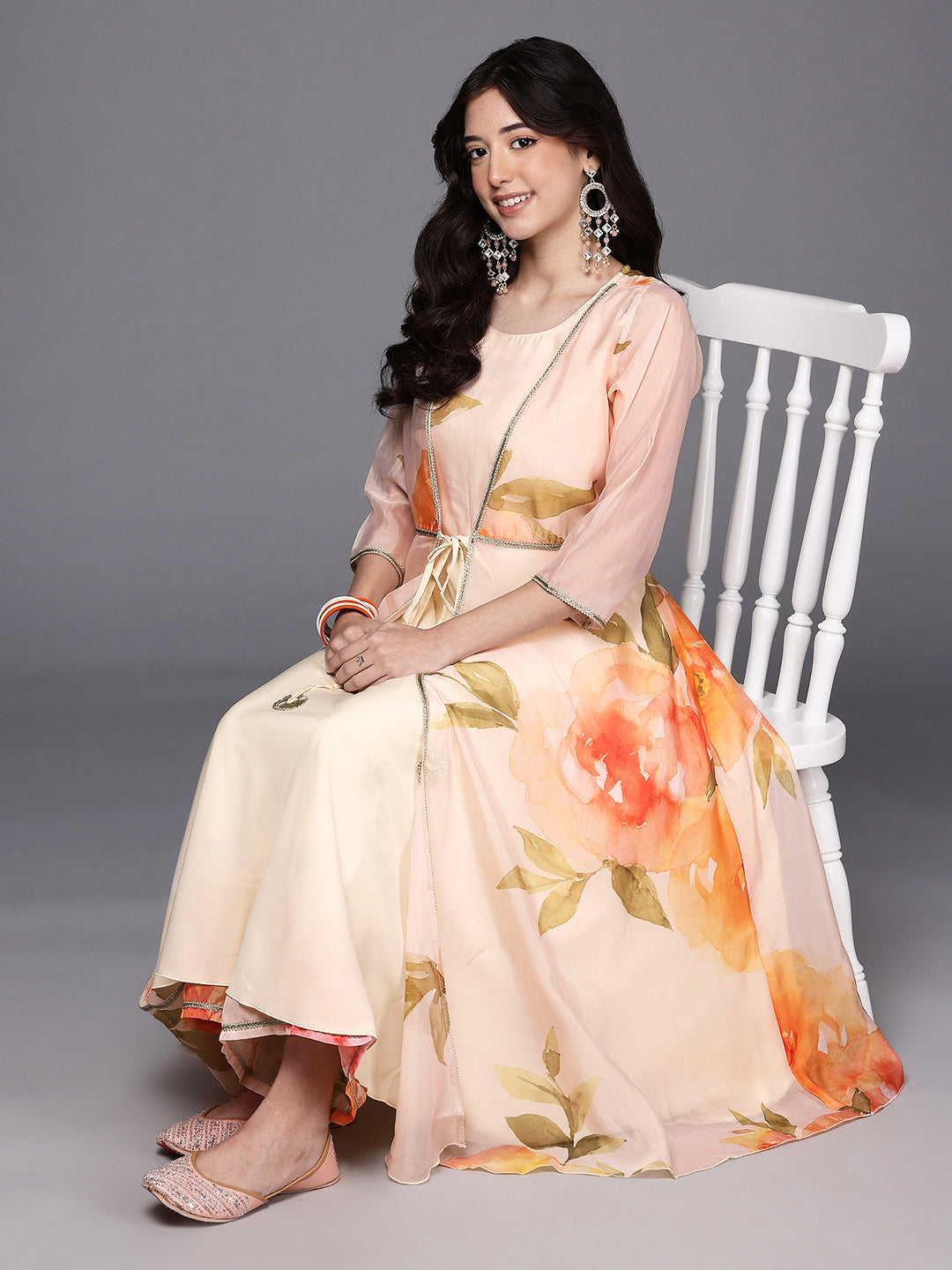 Floral Printed Empire Kurta with Palazzos