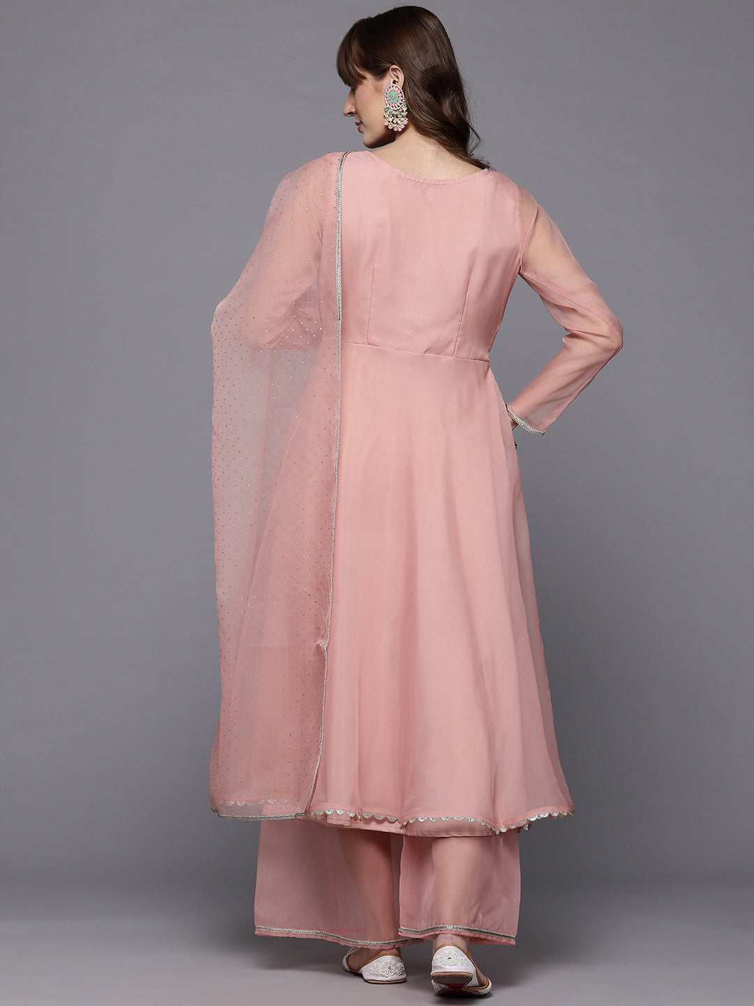 Printed Empire Gotta Patti Kurta With Palazzos & Dupatta