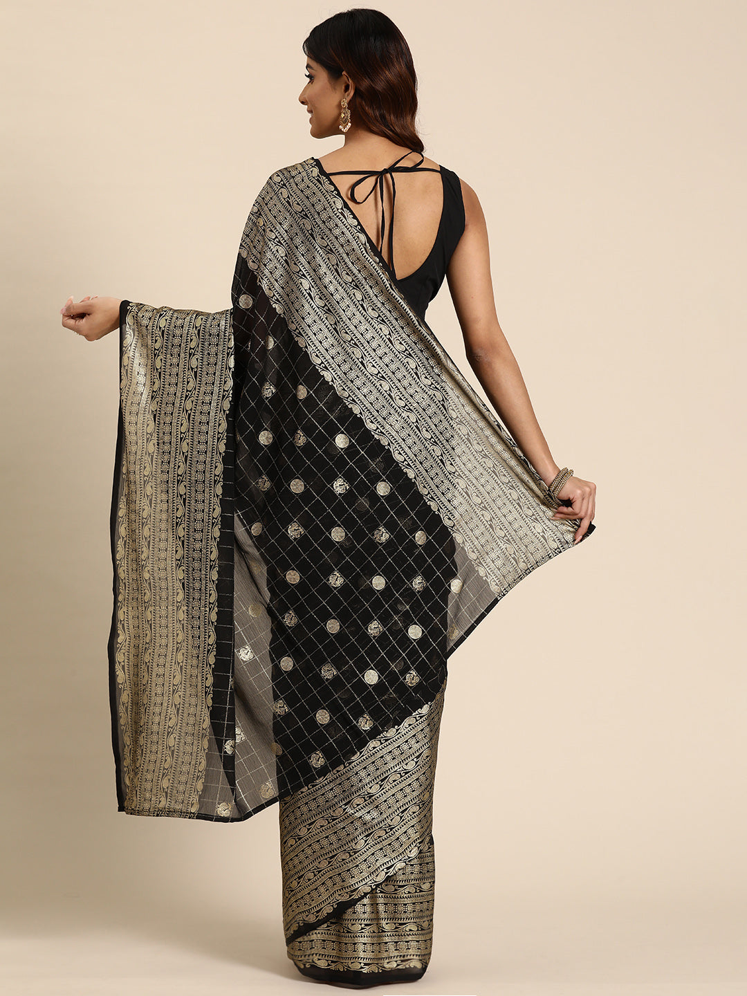 Ethnic Motifs Poly Chiffon Kanjeevaram Saree