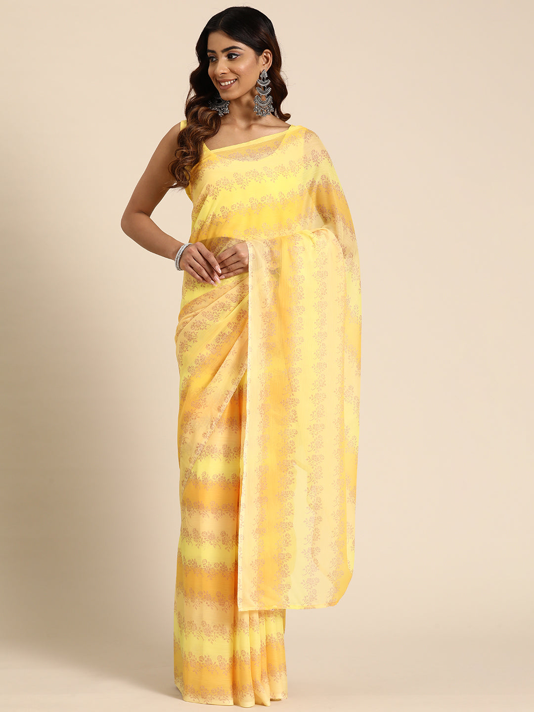 Floral Poly Chiffon Saree