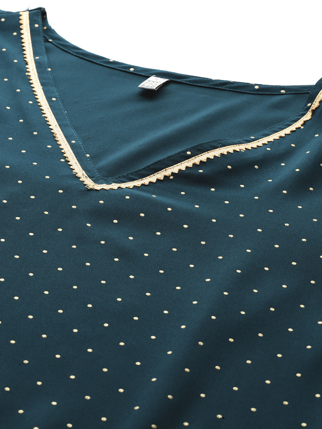 Micro or Ditsy Printed Regular Gotta Patti Kurta with Trousers