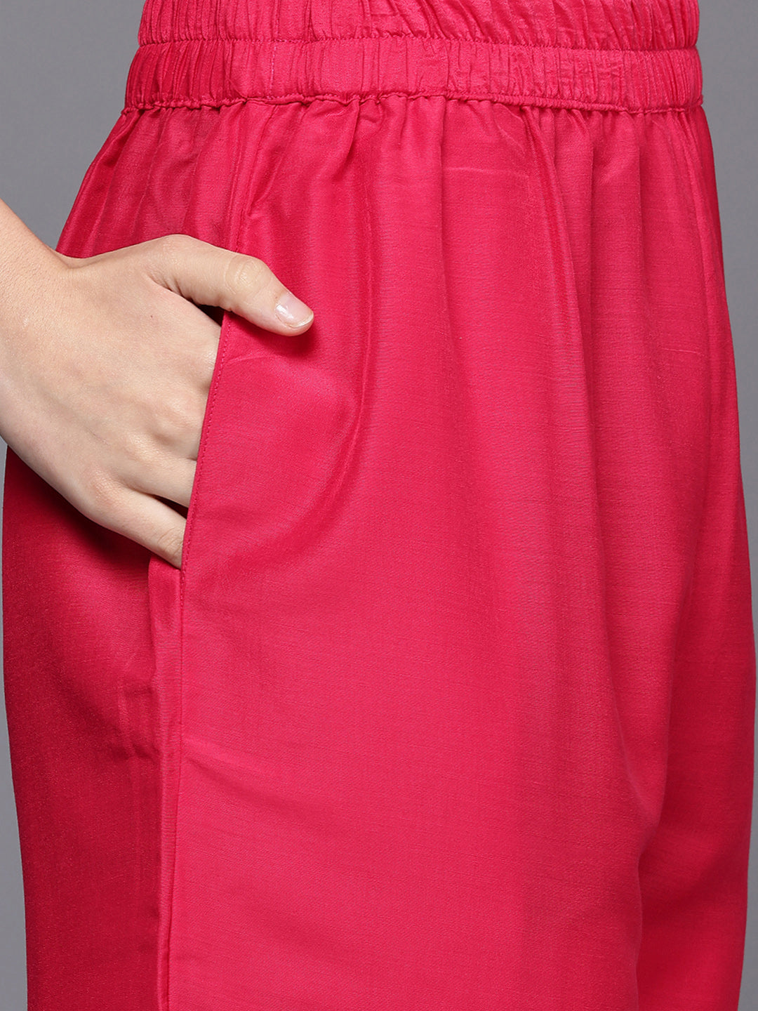 Ethnic Motifs Embroidered Mirror Work Kurta With Trousers & Dupatta