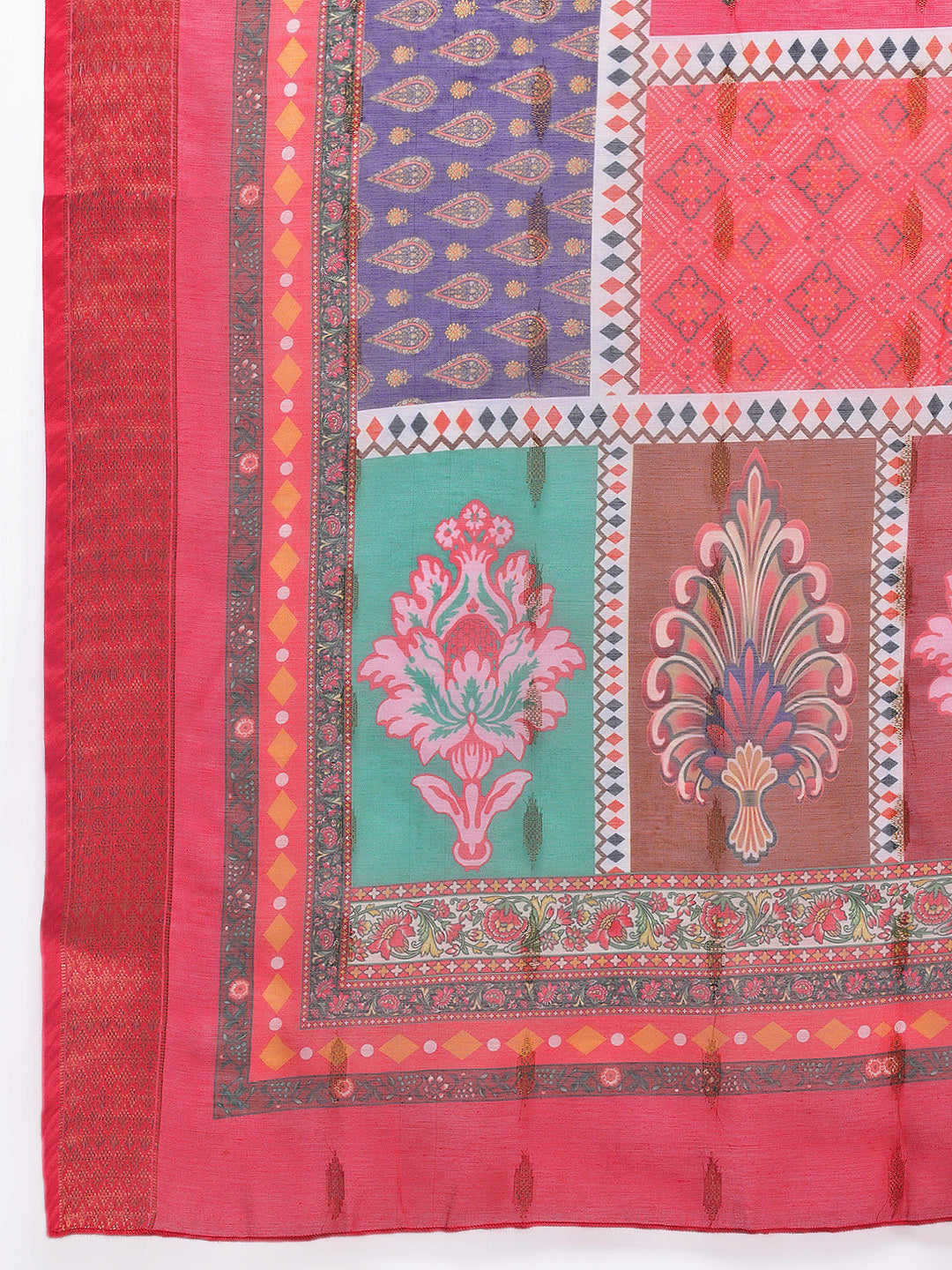 Ethnic Motifs Embroidered Mirror Work Kurta With Trousers & Dupatta