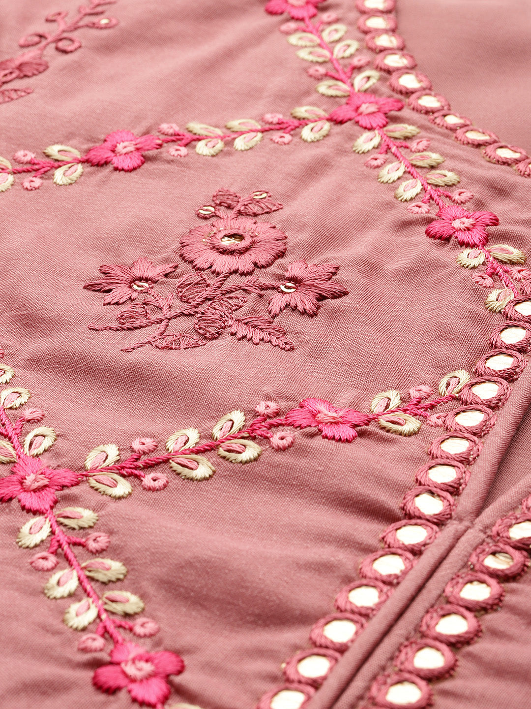 Ethnic Motifs Embroidered Thread Work Kurta With Trousers & Dupatta