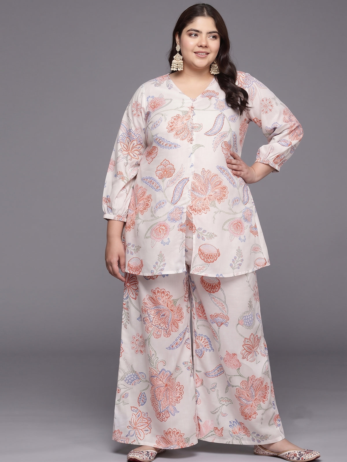 Floral Printed Tunic with Palazzos