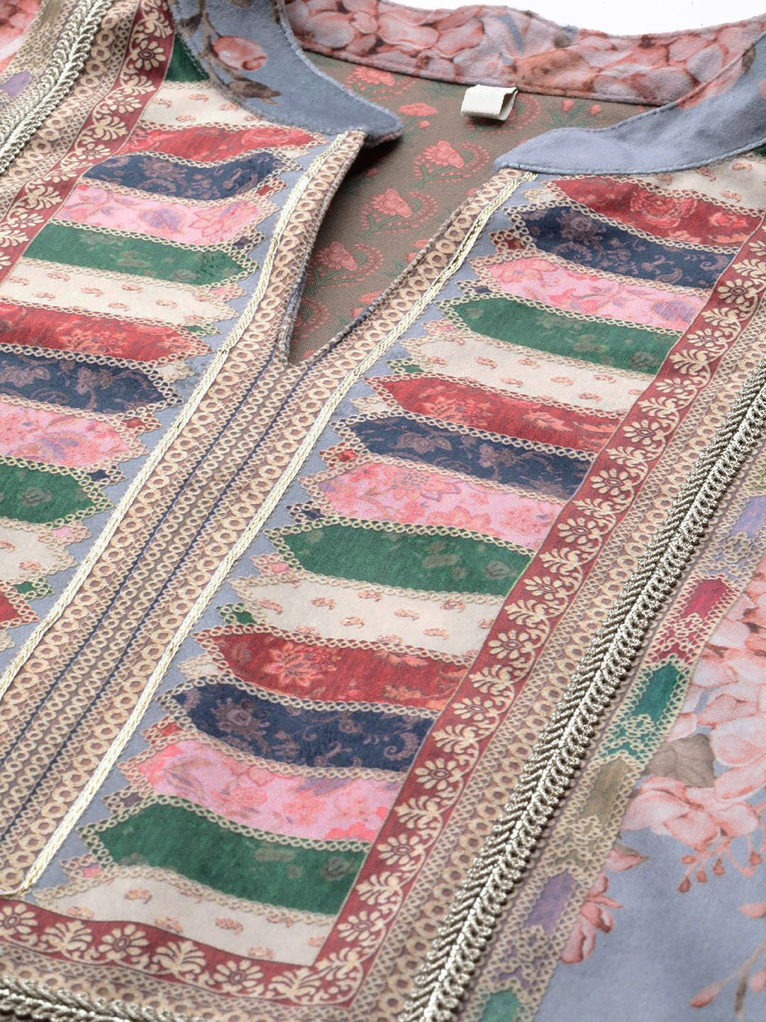 Kareena Style Floral Printed Gotta Patti Velvet Kurta for Women - Bollywood Inspired