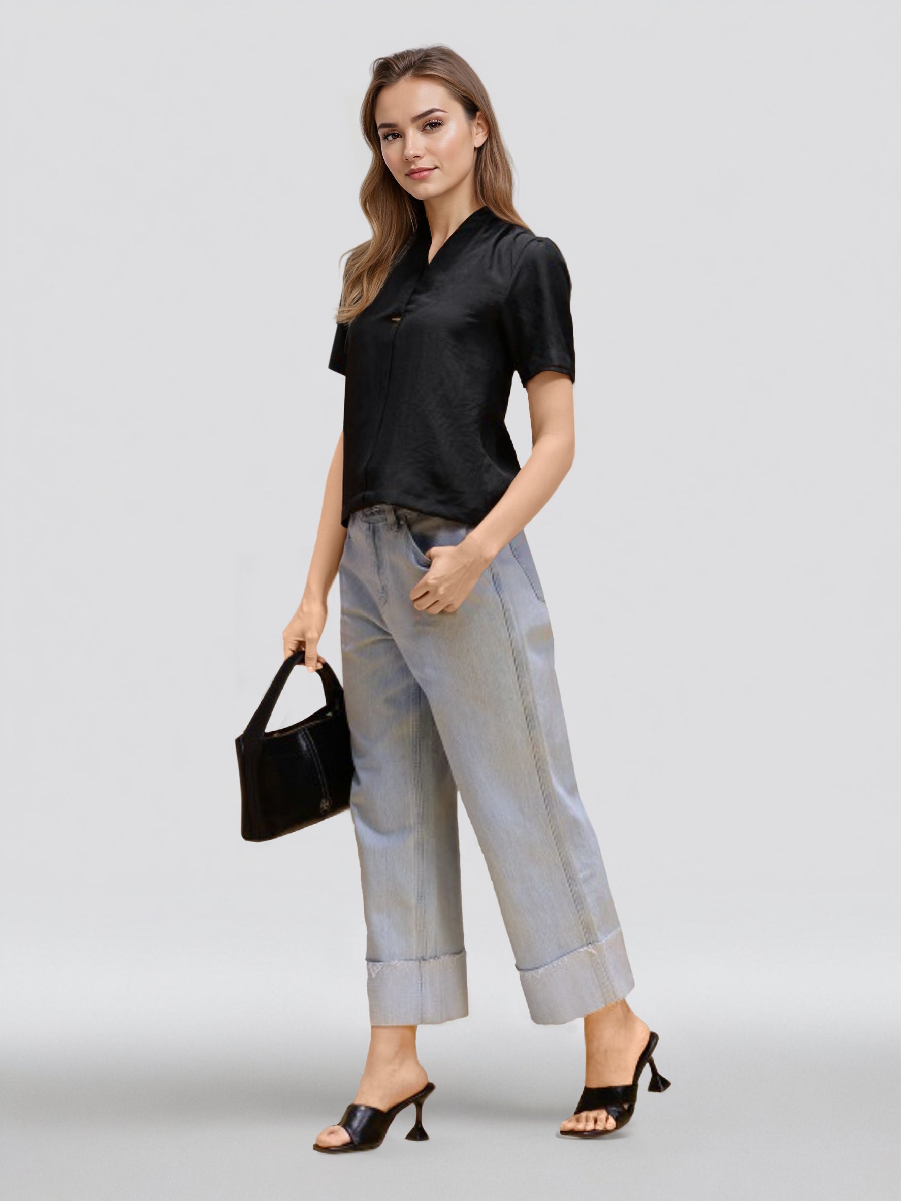 Women Puff Sleeves Shirt Style Top