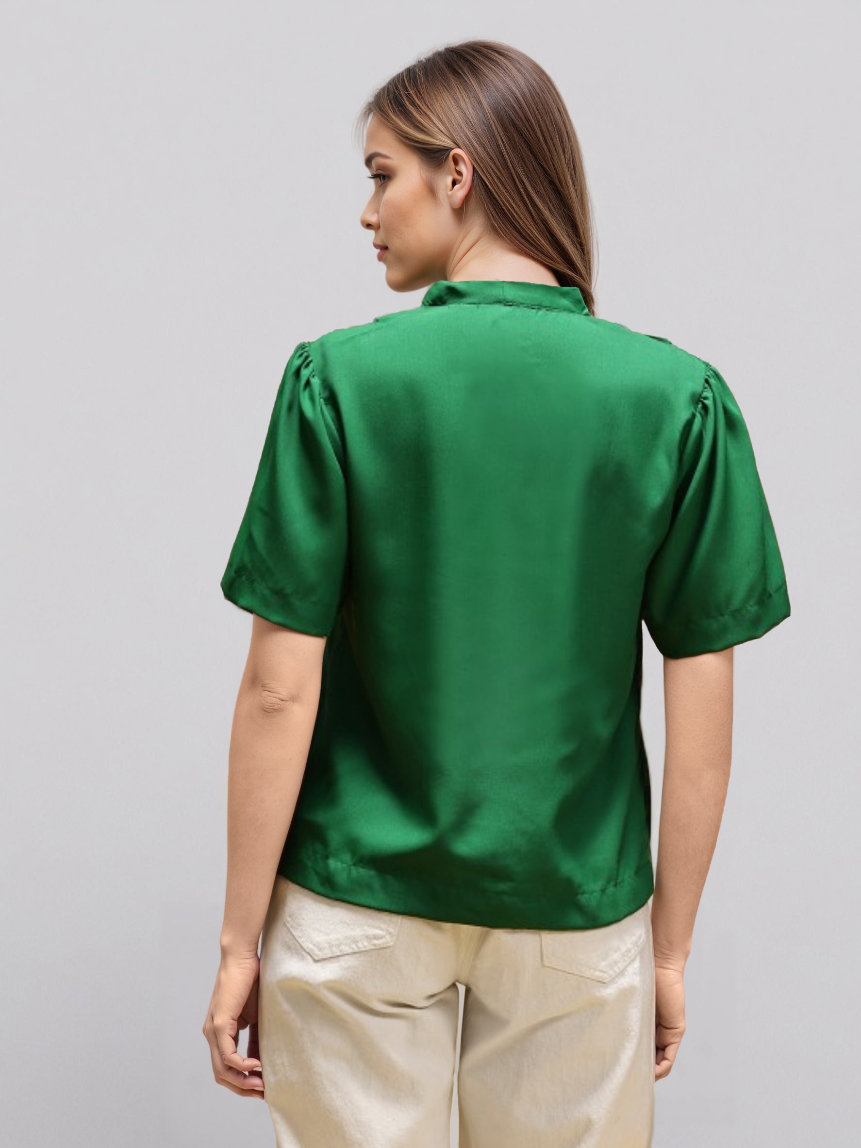Women V-Neck Shirt Style Top