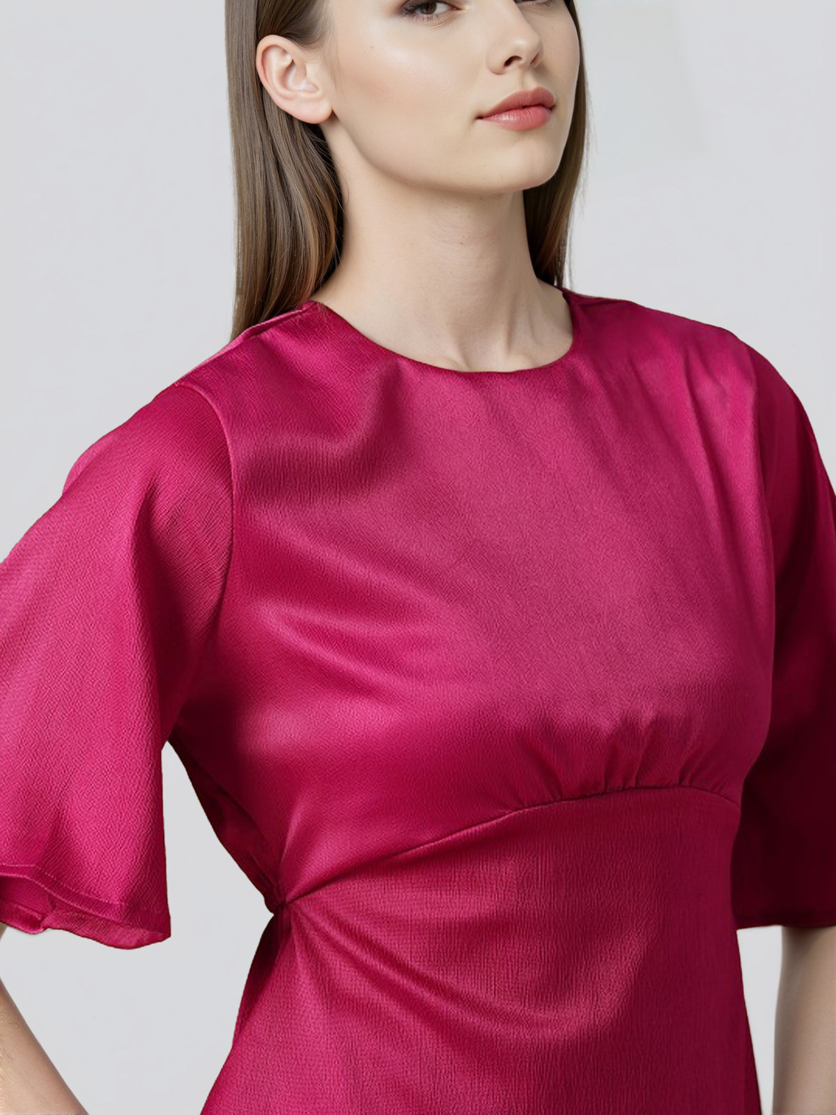 Flared Sleeves Sheen Fusion Empire Top