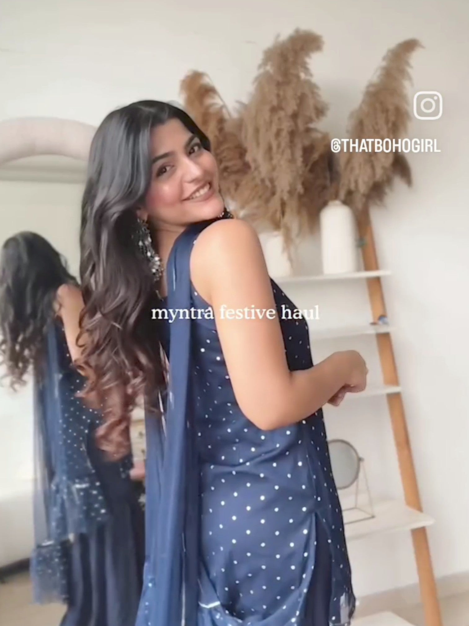 Women's Navy Blue Printed Top to Toe Printed Fusion Sharara Sets With Dupatta