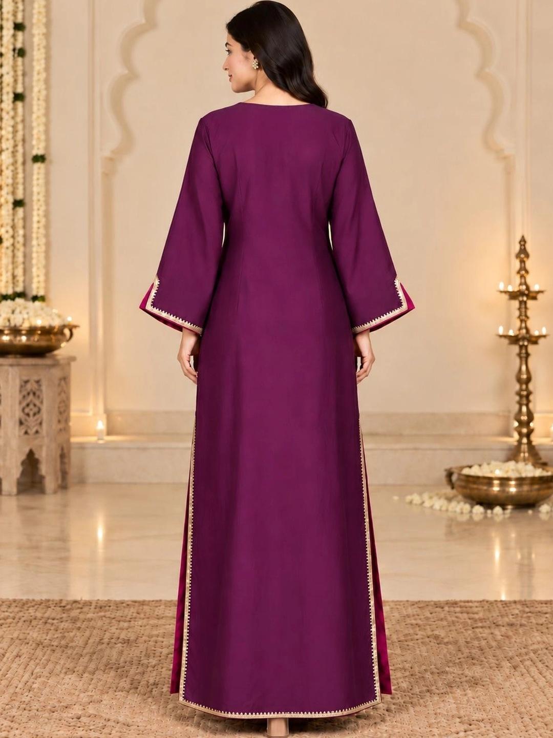 Ahalyaa Purple Solid Ankle Length Kurta