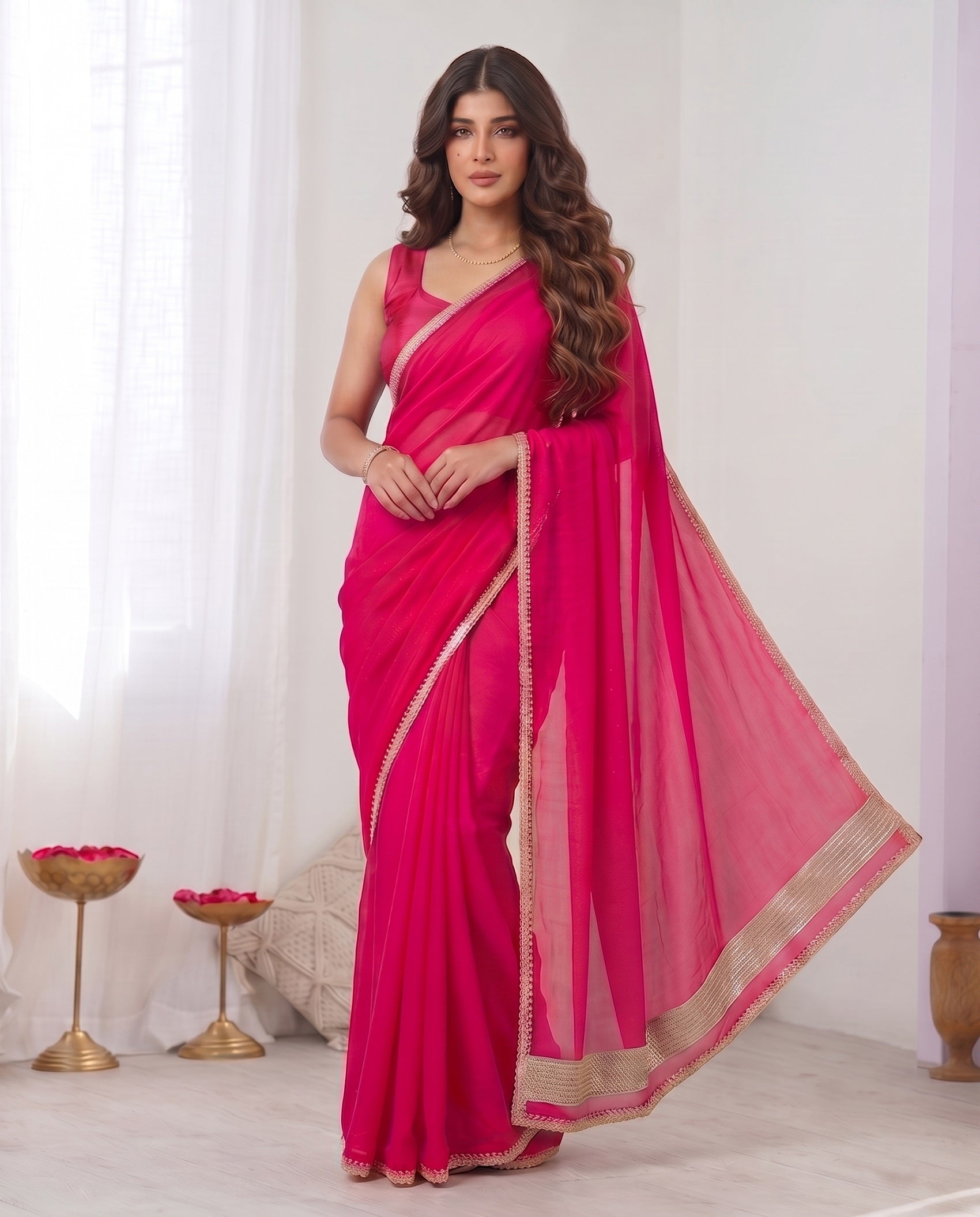 Embroidered Pure Silk Chanderi Saree