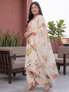 Women Floral Printed Regular Kurta with Palazzos & With Dupatta