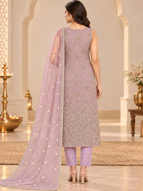 Ahalyaa Women Ethnic Motifs Regular Mirror Work Kurta with Trousers & With Dupatta