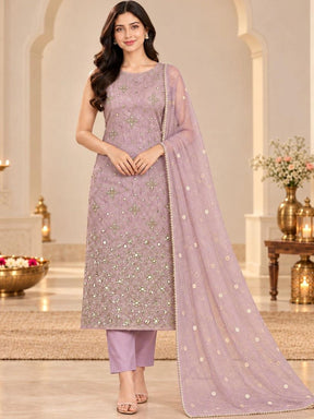 Ahalyaa Women Ethnic Motifs Regular Mirror Work Kurta with Trousers & With Dupatta
