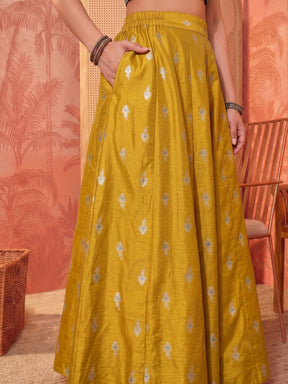 Printed Round Neck Top With Palazzos Co-Ords