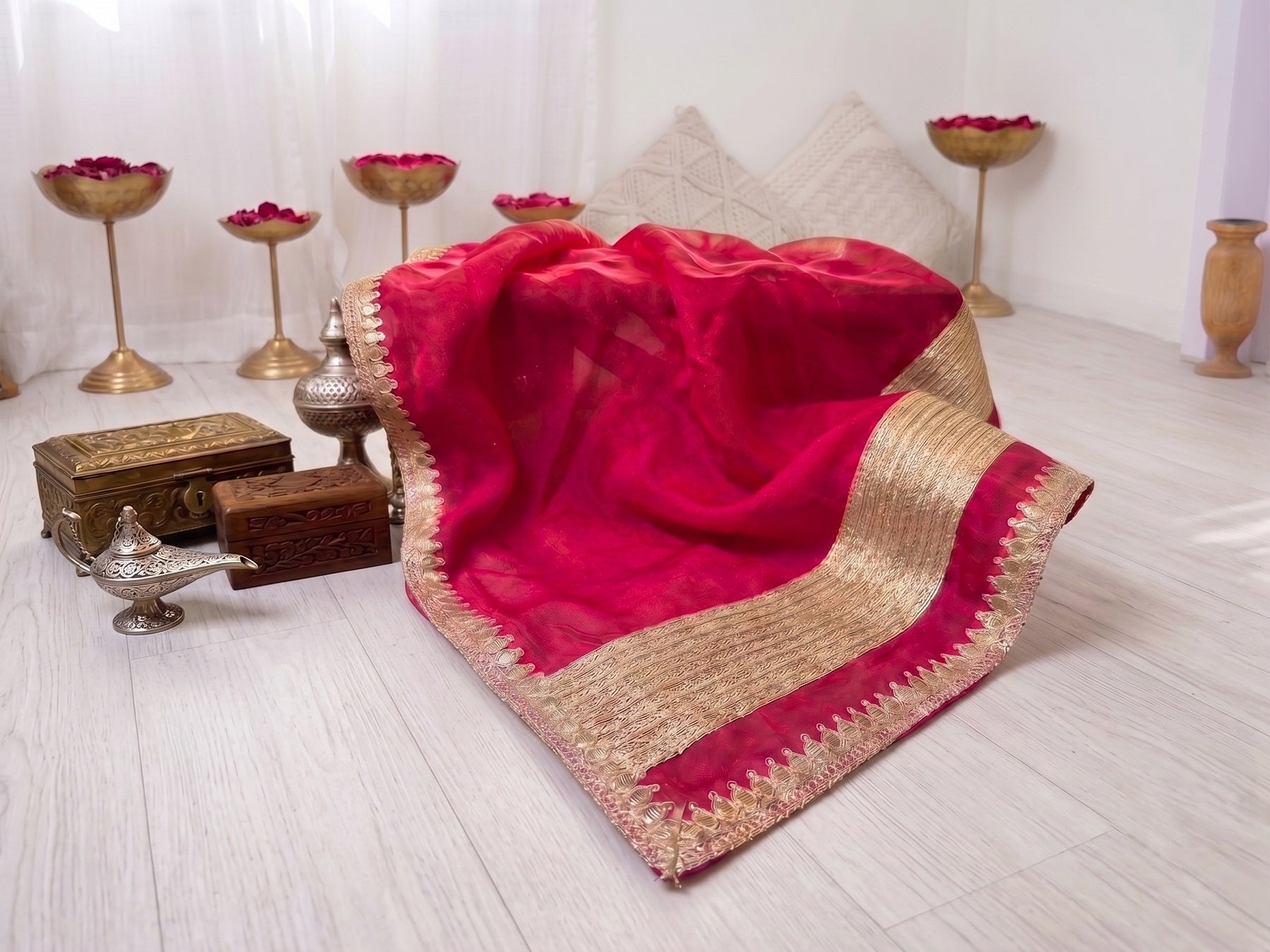 Embroidered Pure Silk Chanderi Saree