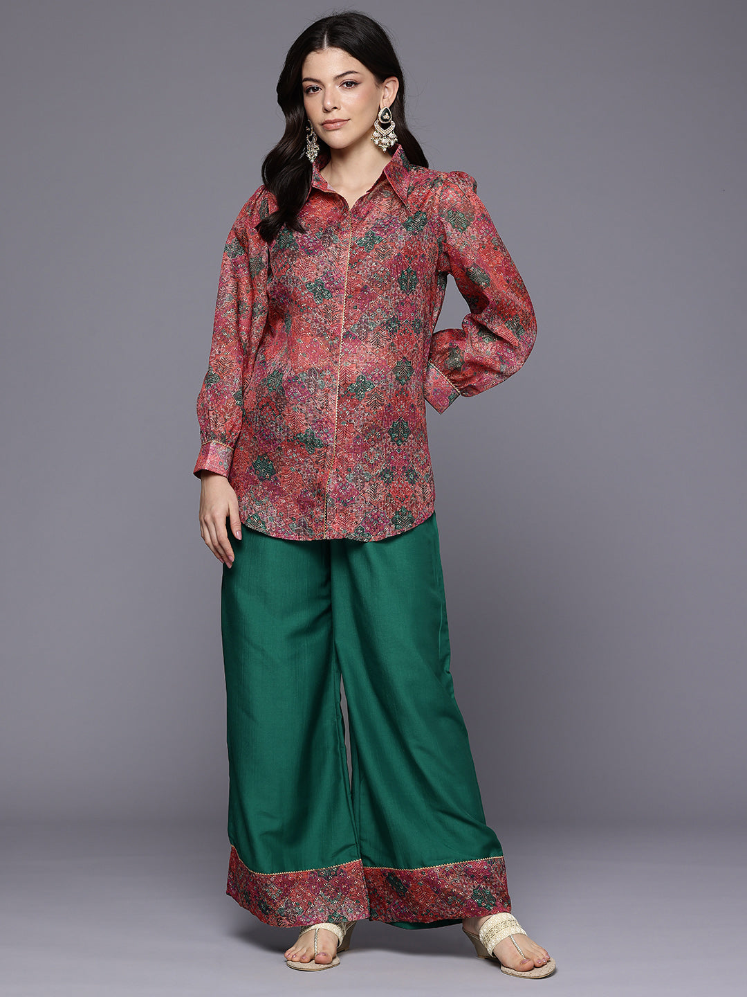 Printed Shirt with Palazzos