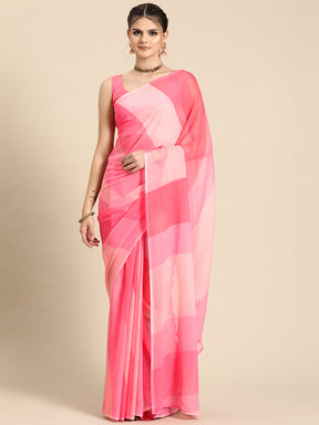 Women's Colourblocked Unstitched Saree