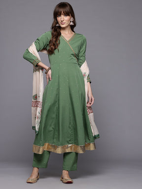 Ahalyaa Printed Angrakha Gotta Patti Kurta with Trousers & With Dupatta