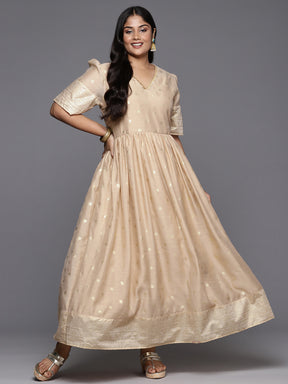 cream colored plus size dresses Beige Printed Plus Size Fit & Flare Maxi Dress