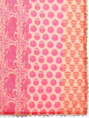 Ahalyaa Floral Printed Gotta Patti Pure Cotton Kurta With Palazzos & Dupatta