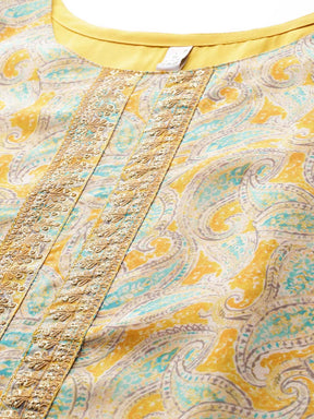 Ahalyaa Paisley Printed Thread Work Georgette Kurta
