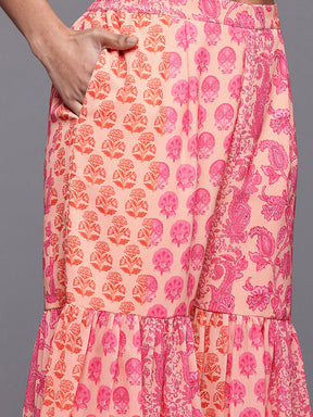 Ahalyaa Bandhani Printed Gotta Patti Kurti with Sharara & Dupatta