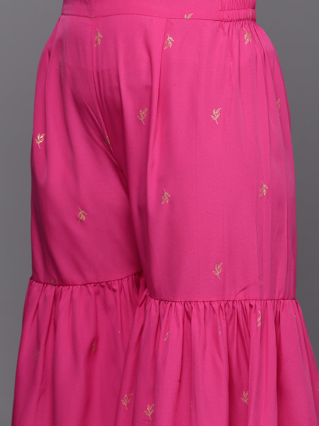 Pink & Gold Plus Size Printed Ethnic Co-Ords