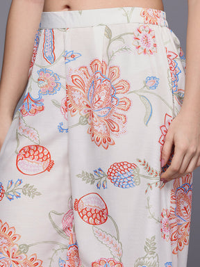 Printed V-Neck Tunic with Palazzos