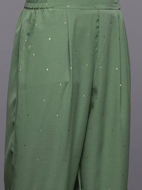 Ahalyaa Printed Angrakha Gotta Patti Kurta with Trousers & With Dupatta