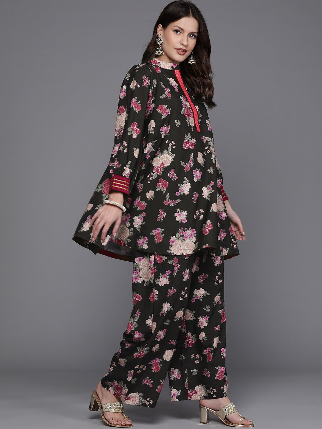 Women Floral Printed Tunic with Palazzos