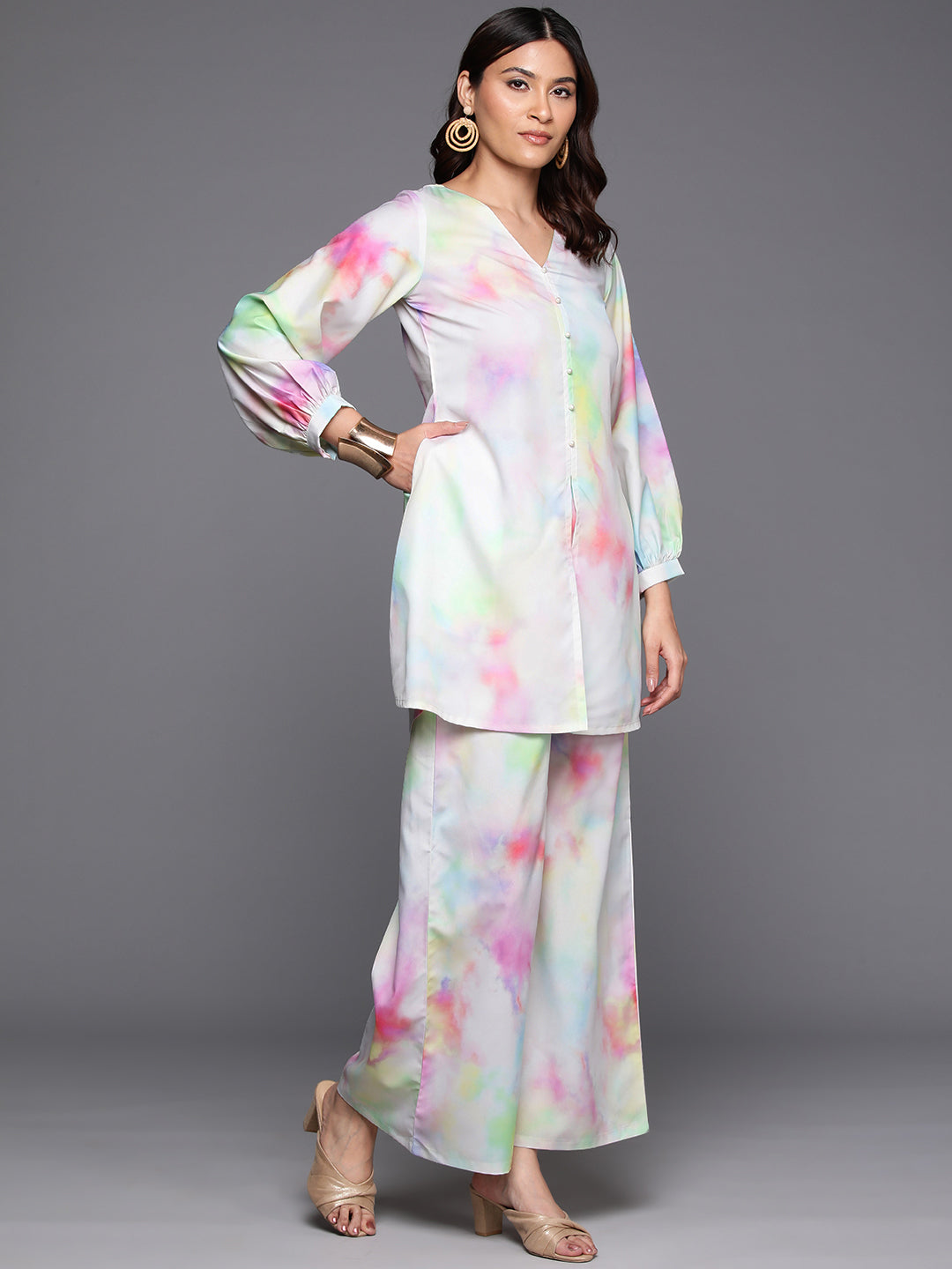 Tie and Dye Printed Tunic & Palazzo Ethnic Co-Ords