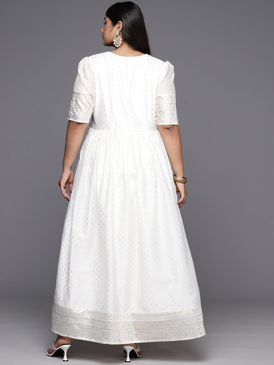 Off Whit Printed Plus Size Fit & Flare Maxi Dress Off Whit Printed Plus Size Fit & Flare Maxi Dress