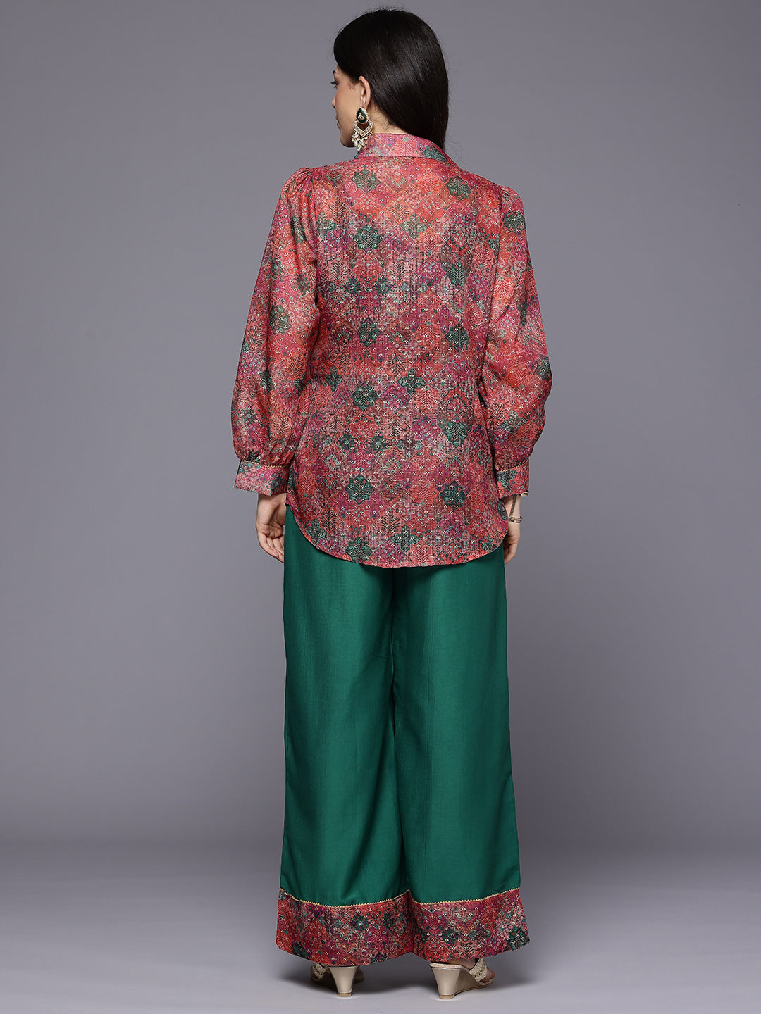 Printed Shirt with Palazzos