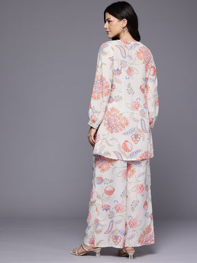 Printed V-Neck Tunic with Palazzos